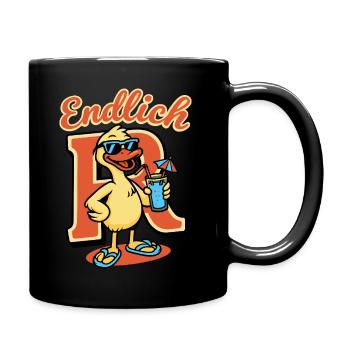 Endlich Rente Rentner Ruhestand Pension Humor - Tasse einfarbig - Schwarz - Rechts