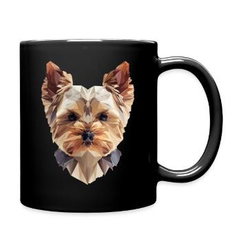Yorkie Low Poly Art – élégant et moderne - Mug uni - noir - Droite