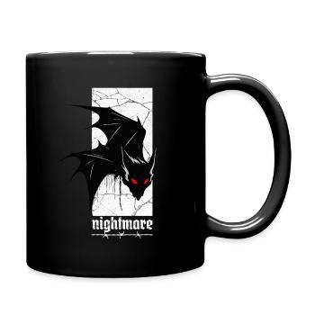 Nightmare Bat – Gothic Horror Vampir Kreatur Kunst - Tasse einfarbig - Schwarz - Rechts