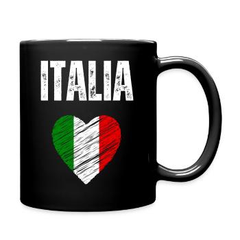 Ich liebe Italien, Flagge Italiens - Tasse einfarbig - Schwarz - Rechts