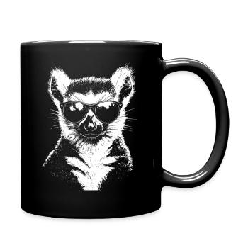 Lunettes de soleil drôle de lémurien - Mug uni - noir - Droite