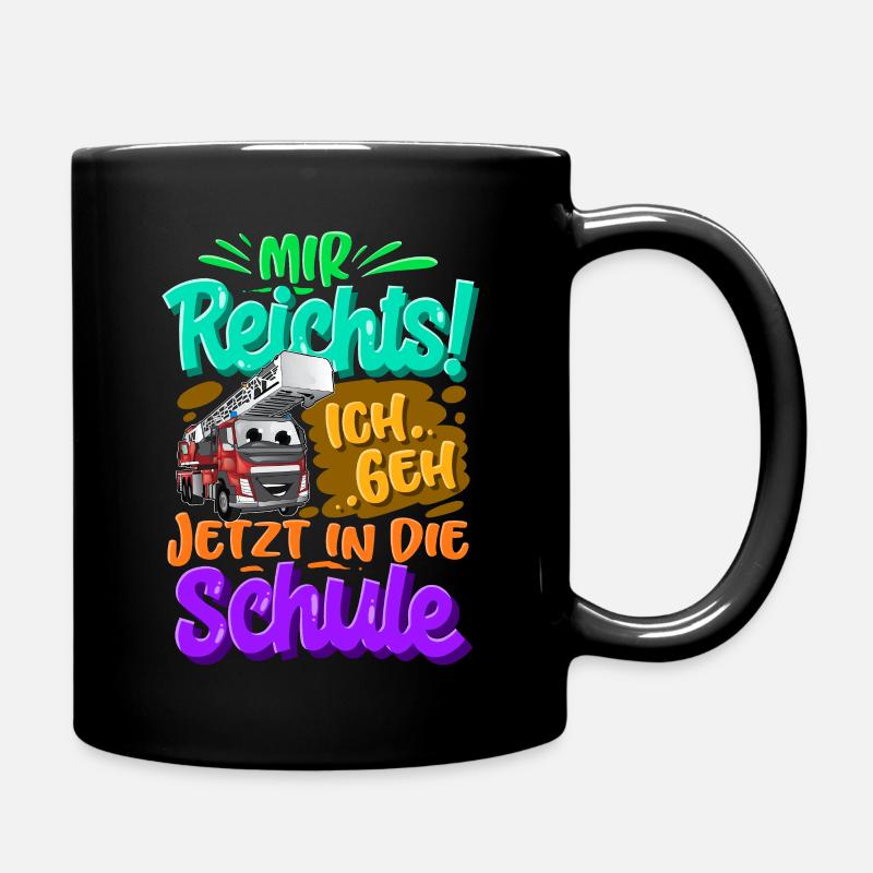 Einschulung Feuerwehr - Tasse einfarbig - Schwarz