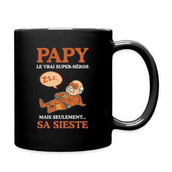 Papy le vrai super-héros après sa sieste humour - Mug uni - noir - Droite