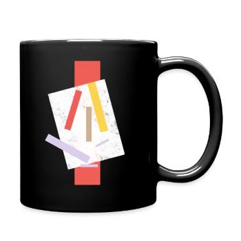 Abstrakte Farbklecks Kunstdesign - Tasse einfarbig - Schwarz - Rechts