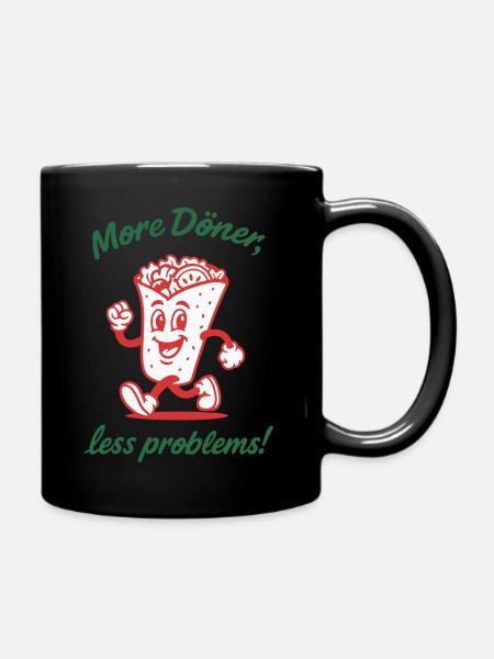 More Döner Less Problems - Full Colour Mug - black