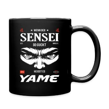 Sensei Böse Blick – Yame Design - Tasse einfarbig - Schwarz - Rechts