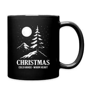 Winterlandschaft Weihnachten - Tasse einfarbig - Schwarz - Rechts