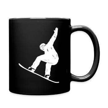 Silhouette minimaliste de snowboard Sports d’hiver - Mug uni - noir - Droite