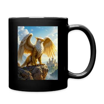 Griffon plongeur, corps de lion, ailes d'aigle, chasse - Mug uni - noir - Droite