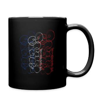 Paris Abstract Sketch in Blue, White and Red - Full Colour Mug - black - Right