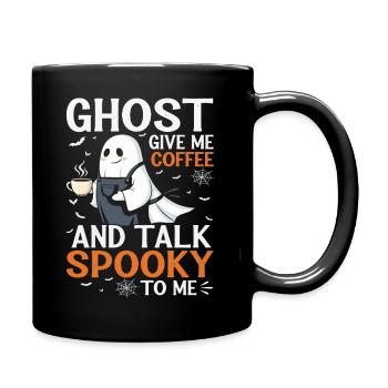 Spooky Ghost Coffee Talk T-Shirt - Full Colour Mug - black - Right