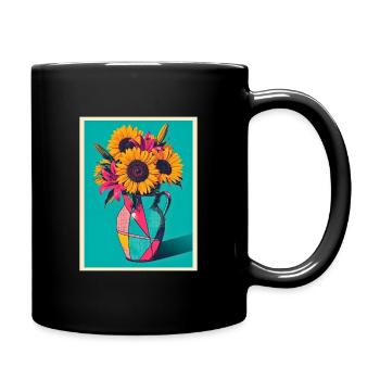 Vase à fleurs Pop Art - Mug uni - noir - Droite