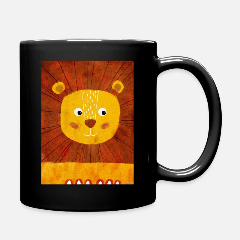 Strahlender Löwenfreund - Tasse einfarbig - Schwarz