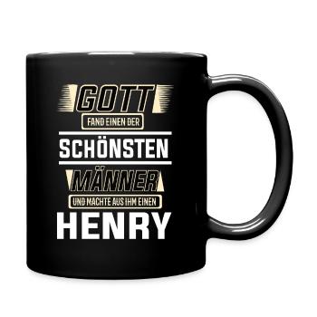 Henry der schönste Mann von Gott geformt Design - Tasse einfarbig - Schwarz - Rechts