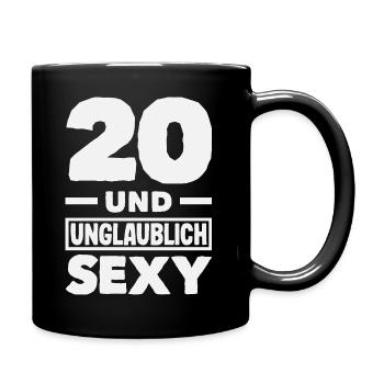 Lustiges Geschenk Zum 20. Geburtstag - Tasse einfarbig - Schwarz - Rechts