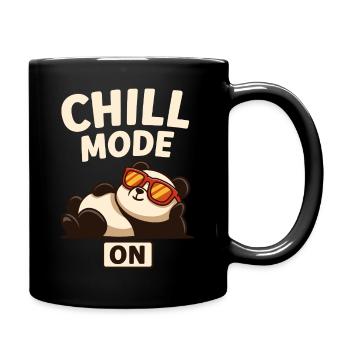 Chill Panda mit Sonnenbrille - Tasse einfarbig - Schwarz - Rechts