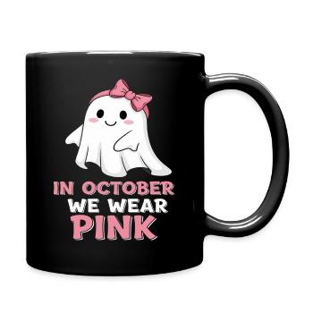 Imprimé rose d'octobre fantaisiste fantôme - Mug uni - noir - Droite