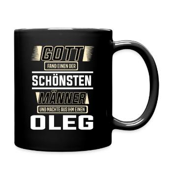 Oleg the Most Beautiful Man Shaped by God Design - Full Colour Mug - black - Right