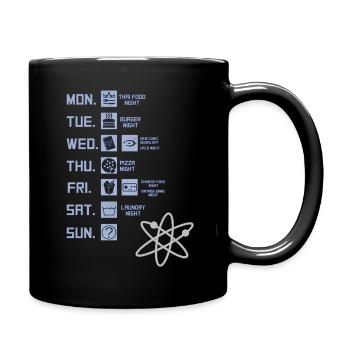 Retro Wöchentliche Planung Illustration - Tasse einfarbig - Schwarz - Rechts