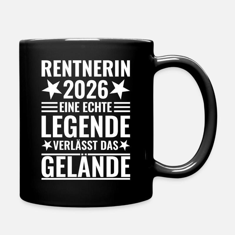 Rentnerin 2026 Echte Legende verlässt das Gelände - Tasse einfarbig - Schwarz