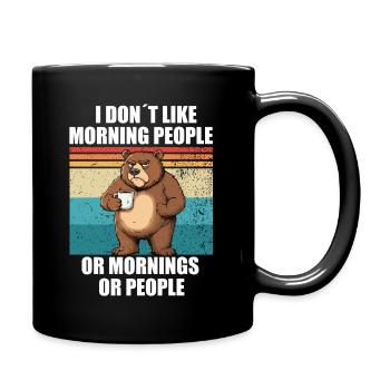 Je n’aime pas les gens du matin- Bär Kaffee - Mug uni - noir - Droite