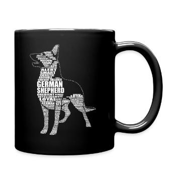 Typografie des Deutschen Schäferhundes - Wortkunst - Tasse einfarbig - Schwarz - Rechts