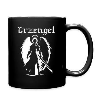 Archangel Silhouette Design – Celestial Power - Full Colour Mug - black - Right