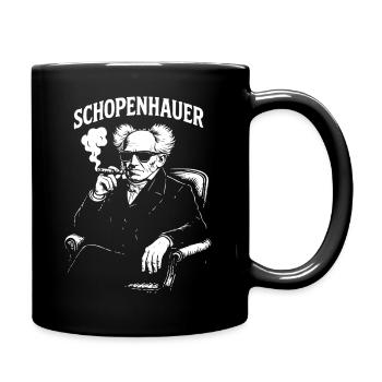 Schopenhauer Philosopher Smoking a Cigar Portrait - Full Colour Mug - black - Right