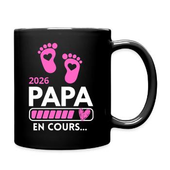 Dad 2026 Humor Family Pregnancy Announcement - Full Colour Mug - black - Right