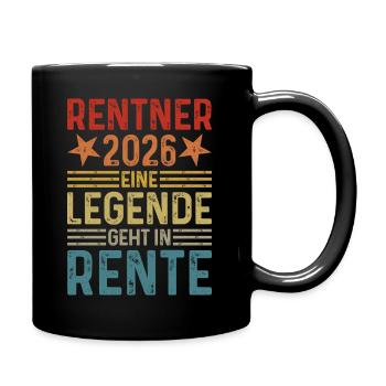 Rentner 2026 - Eine Legende geht in Rente  - Tasse einfarbig - Schwarz - Rechts