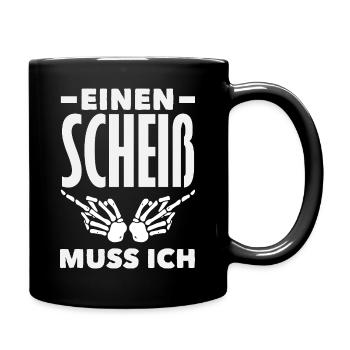 N Scheiß muss ich – Mittelfinger - Tasse einfarbig - Schwarz - Rechts