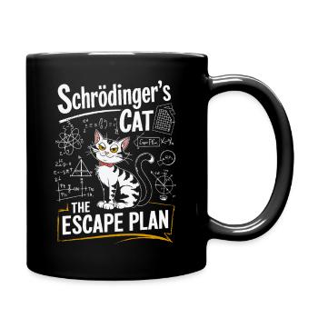 Schrödinger Cat The Escape Plan - Full Colour Mug - black - Right