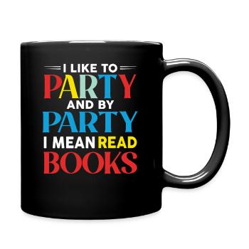 Colorful Reading Party Typo Design - Full Colour Mug - black - Right