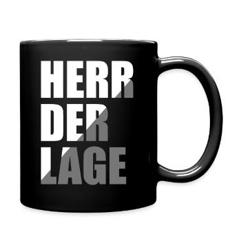 Herr der Lage - Tasse einfarbig - Schwarz - Rechts