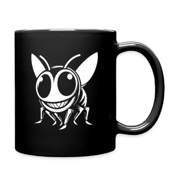 Funny Wasp Design – Comic Fun - Full Colour Mug - black - Right