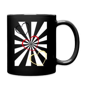 Retro Deutschland Herz  - Tasse einfarbig - Schwarz - Rechts