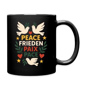 Weltfrieden Tauben - Tasse einfarbig - Schwarz - Rechts