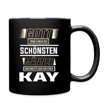 Kay der schönste Mann von Gott geformt Design - Tasse einfarbig - Schwarz - Rechts