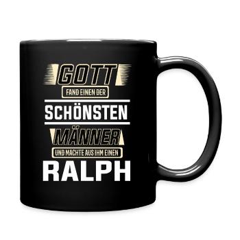Ralph the Most Beautiful Man Shaped by God Design - Full Colour Mug - black - Right