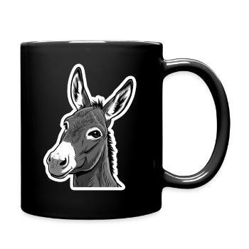Donkey Head – Expressive & Sympathetic - Full Colour Mug - black - Right