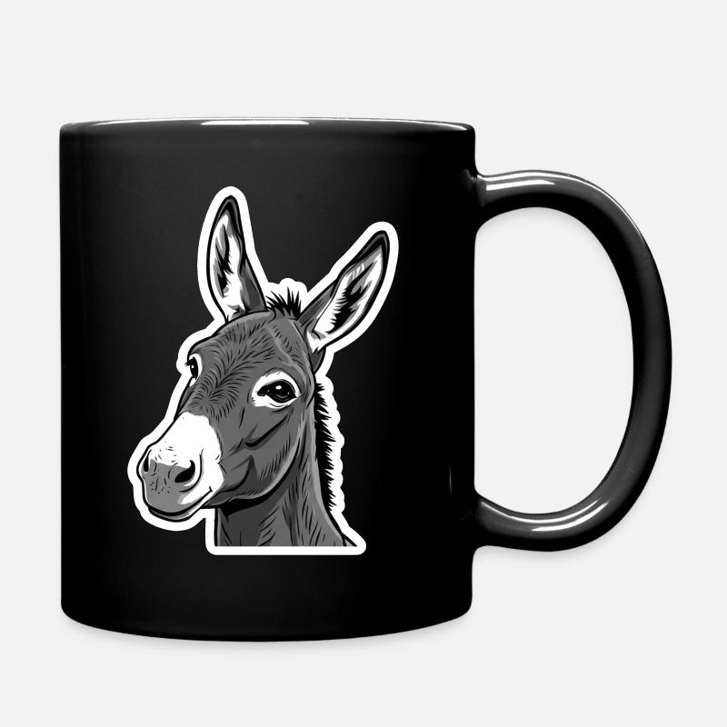 Eselkopf – Ausdrucksstark & sympathisch - Tasse einfarbig - Schwarz
