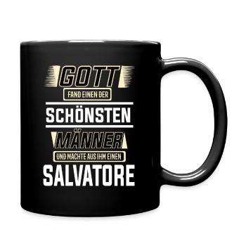 Salvatore der schönste Mann von Gott geformt - Tasse einfarbig - Schwarz - Rechts