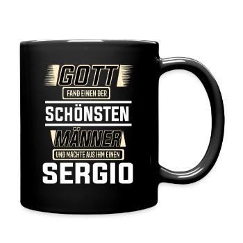 Sergio the Most Beautiful Man Shaped by God Design - Full Colour Mug - black - Right