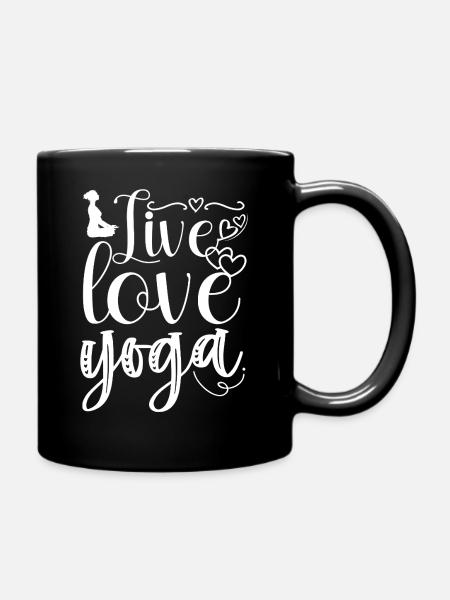 Live love Yoga - Tasse einfarbig - Schwarz