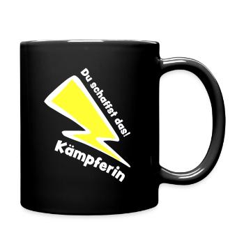 Du schaffst das! Kämpferin - Glücksbringer Mädchen - Tasse einfarbig - Schwarz - Rechts
