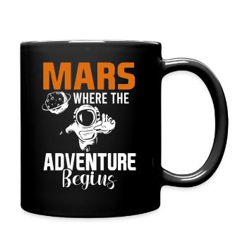 Mars Planet Space Vintage Rocket - Full Colour Mug - black - Right