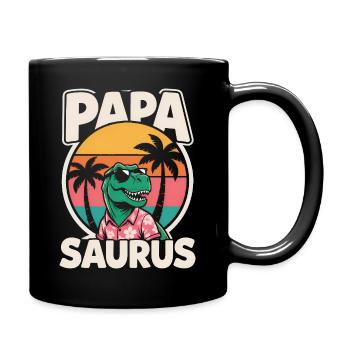 Papa Saurus Rex dinosaure Cadeau de fête des pères - Mug uni - noir - Droite