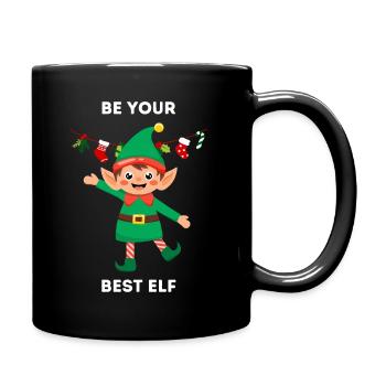 Soyez votre meilleur elfe - Jeu de mots mignon de Noël - Mug uni - noir - Droite