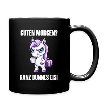 Licorne café matin grouch design - Mug uni - noir - Droite