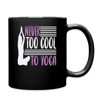 Never to cool to yoga - Full Colour Mug - black - Right
